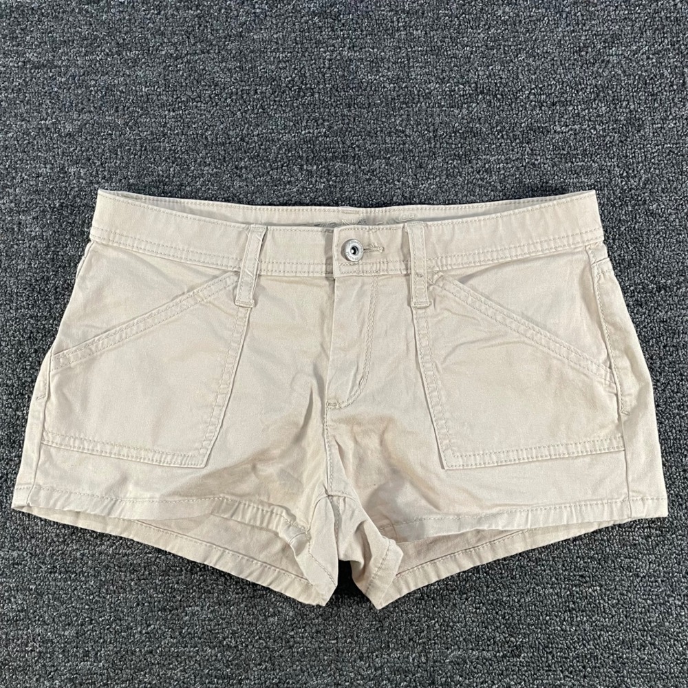 Arizona Jean Co Shorts Womens 5 Khaki Micro Utility Chino Stretch Tan